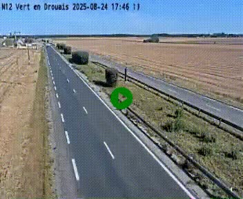 Webcam à hauteur de Vert-en-Drouais sur la N12, en périphérie de Dreux. Vue orientée vers Alençon