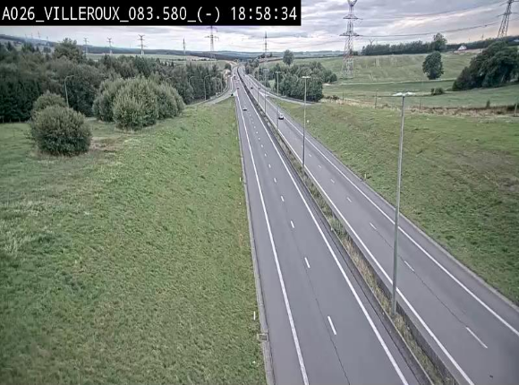 Webcam autoroute A26/E25 à hauteur de Vaux-sur-Sûre, à la jonction avec la N85 en direction de Liège - BK 83.6