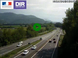 Caméra trafic à Meylan sur la Rocade-Sud de Grenoble en direction d'Aix-en-Provence