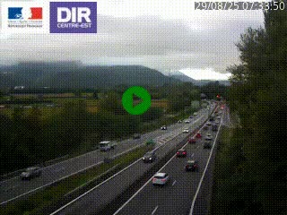 Caméra trafic à Meylan sur la Rocade-Sud de Grenoble en direction d'Aix-en-Provence