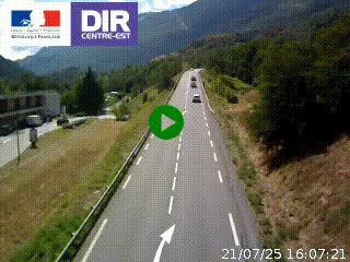 Web cam sur la N90 à Aime, en provenance de Bourg-Saint-Maurice et en direction d'Albertville