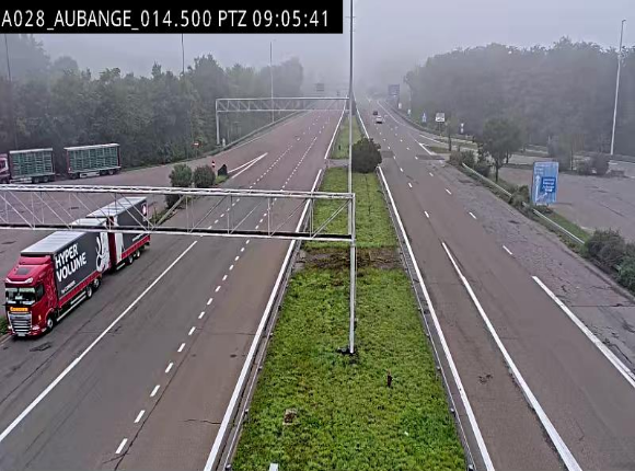 Webcam autoroute Belgique - Aubange - A28 direction Arlon - BK 14