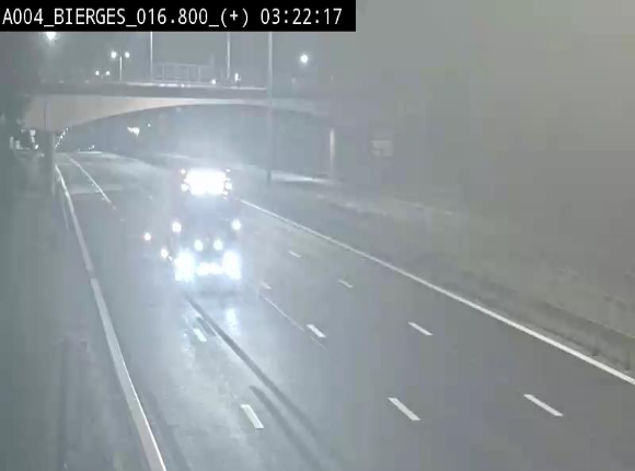 Webcam à Wavre, à hauteur de la sortie 5 Bierges. Vue orientée vers Namur