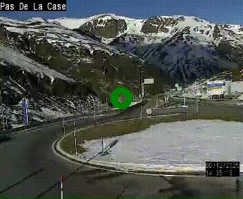Webcam sur la N22 au niveau du poste frontière entre la France et Andorre à proximité de Pas de la Case à plus de 2000 mètres d'altitude