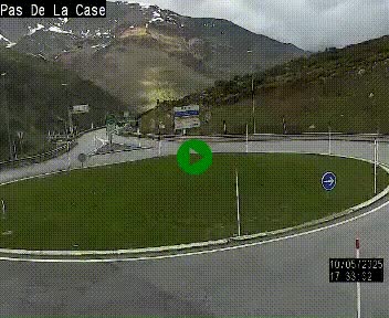 Webcam sur la N22 au niveau du poste frontière entre la France et Andorre à proximité de Pas de la Case à plus de 2000 mètres d'altitude