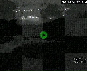 Webcam au nord d'Ax-les-Thermes au niveau de l'aire de chaînage de la N20. Vue orientée vers les Pyrénées, en direction de Pas de la Case