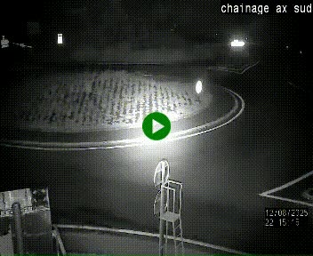 Webcam au nord d'Ax-les-Thermes au niveau de l'aire de chaînage de la N20. Vue orientée vers les Pyrénées, en direction de Pas de la Case