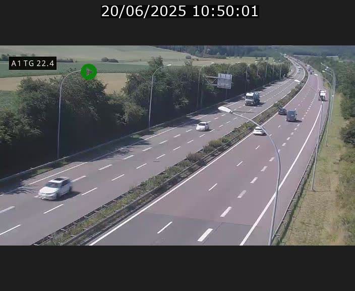 Traffic live webcam Luxembourg Flaxweiler - A1 direction Luxembourg - BK 22.4