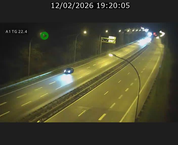 Traffic live webcam Luxembourg Flaxweiler - A1 direction Luxembourg - BK 22.4