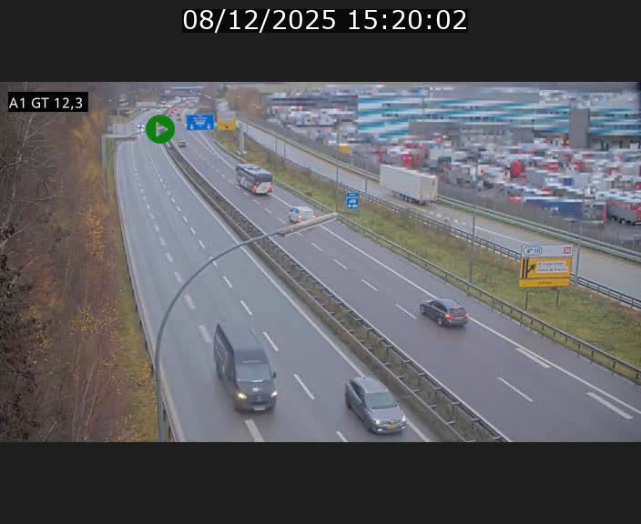 Traffic live webcam Luxembourg Senningerberg - A1 direction Allemagne - BK 12.3