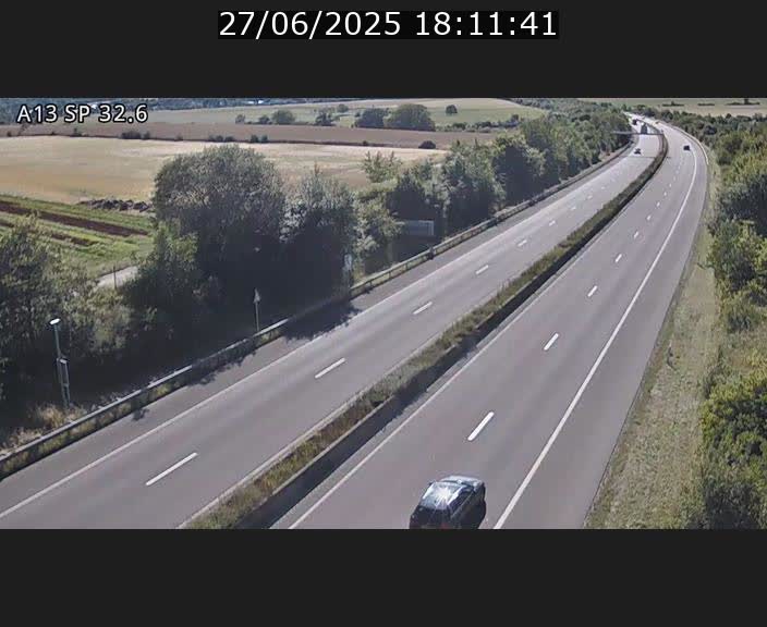 Webcam info trafic A13 à hauteur de Mondorf-les-bains. Vue orientée vers Altwies