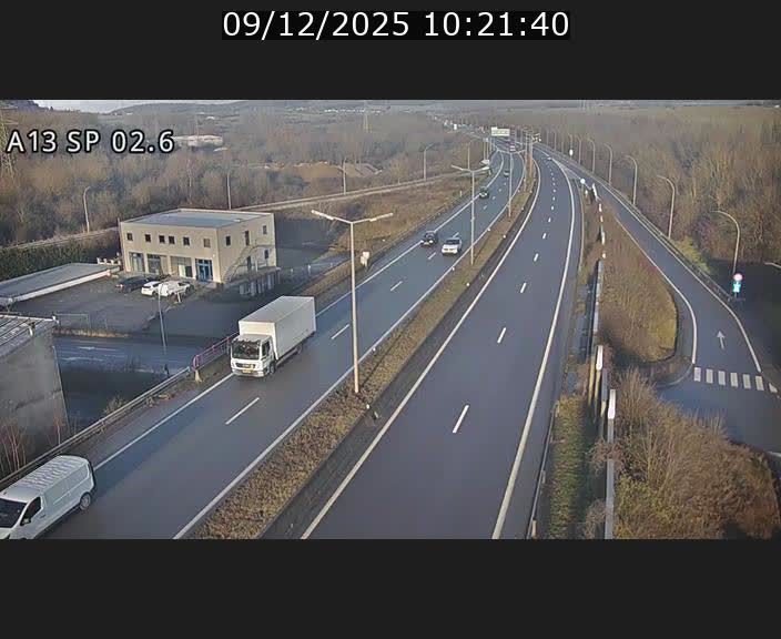 Traffic live webcam Luxembourg Sanem - A13 direction Pétange - BK 2.6