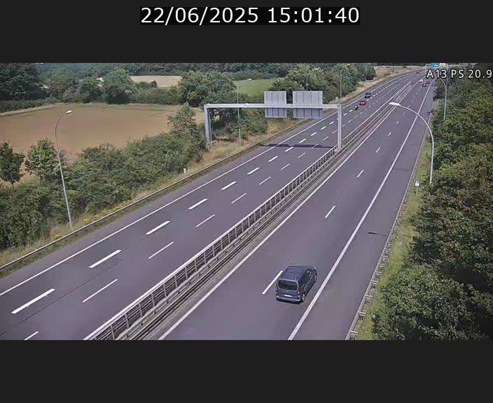 Traffic live webcam Luxembourg Croix de Bettembourg, rond-point d'Hellange - A13 direction Allemagne - BK 20.9
