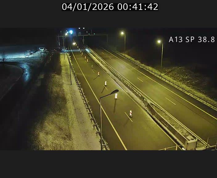 Webcam autoroute A13 à l'entrée ouest du tunnel Markusbierg à Schengen. Vue orientée vers le tunnel et l'Allemagne
