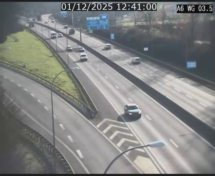 Traffic live webcam Luxembourg - Croix de Cessange - A6 - BK 3.5 - direction France/Allemagne