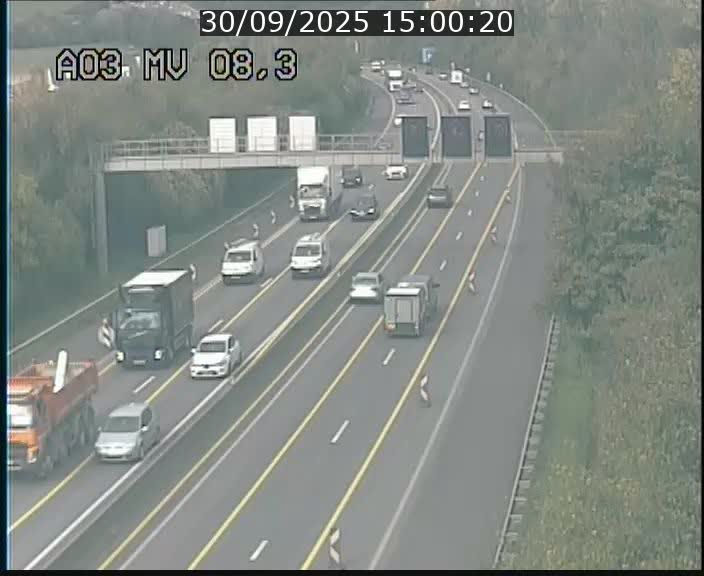Webcam Autoroute après la Croix de Bettembourg en direction de Luxembourg sur l'A3