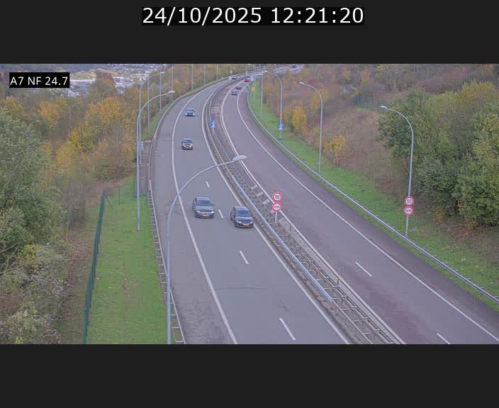 Caméra trafic Luxembourg - A7, Schieren direction Mersch
