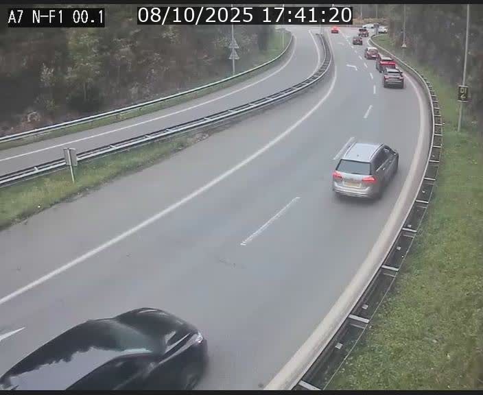 Webcam autoroute Luxembourg A7 située dans la sortie 1 Waldhof, vers la N11, avant le Tunnel Stafelter