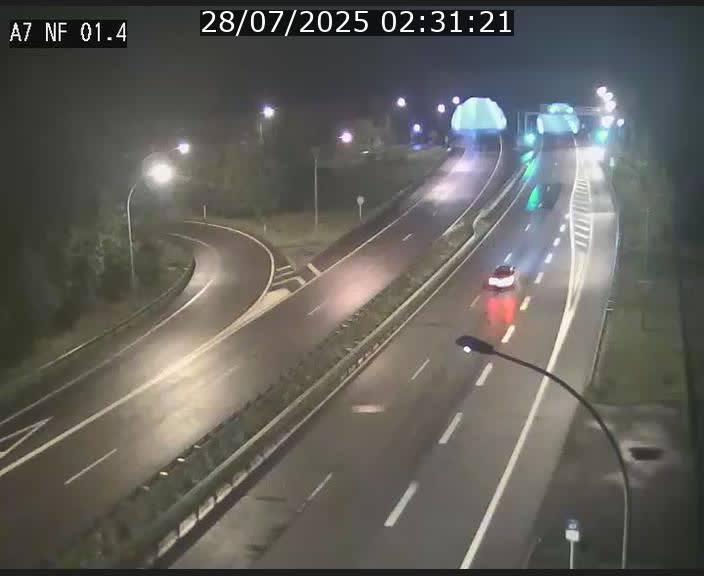 Caméra autoroute Luxembourg A7 - Echangeur Waldhaff - direction Tunnel Stafelter