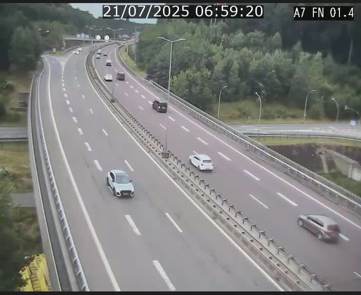 Caméra autoroute Luxembourg A7 - Tunnel Stafelter - direction Echangeur Grünewald