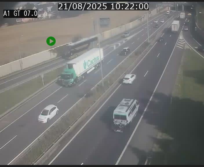 Traffic live webcam Luxembourg Cents - A1 direction Kirchberg - BK 7