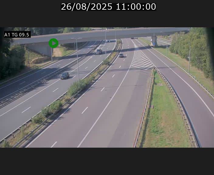 Traffic live webcam Luxembourg Jonction Grünewald - A1 direction Luxembourg-ville - BK 9.5
