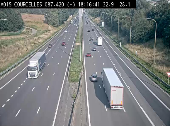 Webcam autoroute Belgique - Viesville - E42 direction Mons - BK 84.35