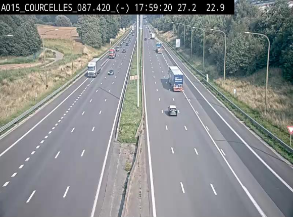 Webcam autoroute Belgique - Viesville - E42 direction Mons - BK 84.35