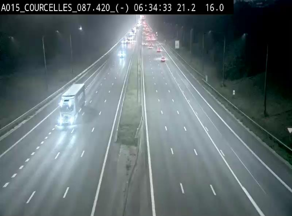 Webcam autoroute Belgique - Viesville - E42 direction Mons - BK 84.35