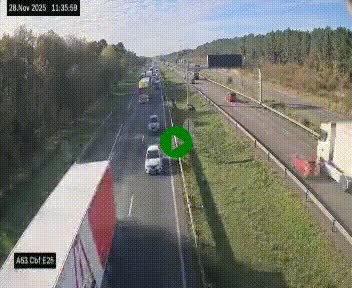 Webcam autoroute A63 en périphérie de Bordeaux au sud-est de la ville, en provenance du bassin d'Arcachon. Vue orientée vers Bordeaux