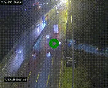 Webcam sur le périphérique de Bordeaux à l'est de la ville. Caméra située sur le Pont Mitterand sur la N230