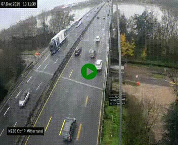 Webcam sur le périphérique de Bordeaux à l'est de la ville. Caméra située sur le Pont Mitterand sur la N230