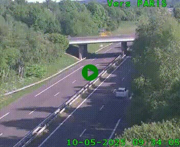 Caméra routière sur l'autoroute A20 au nord de Limoges, à la jonction avec la N520. Vue orientée vers Paris