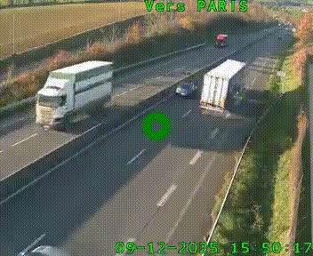 Caméra routière sur l'autoroute A20 à Saint-Hilaire-Bonneval, au sud de Limoges. Vue orientée vers Paris