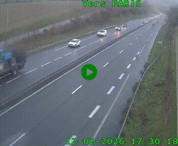 Caméra routière sur l'autoroute A20 à Saint-Hilaire-Bonneval, au sud de Limoges. Vue orientée vers Paris