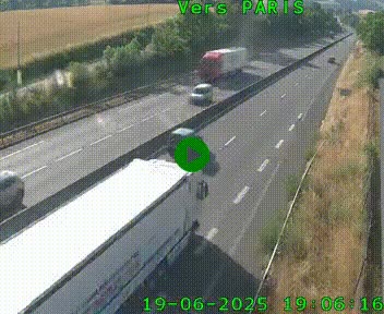 Caméra routière sur l'autoroute A20 à Saint-Hilaire-Bonneval, au sud de Limoges. Vue orientée vers Paris