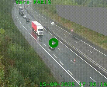 Caméra routière sur l'autoroute A20 à Saint-Pardoux-l'Ortigier, à la jonction avec l'A89. Vue orientée vers Paris