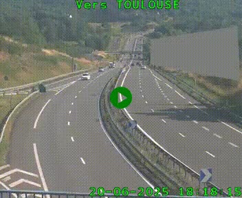 Caméra routière sur l'autoroute A20 à Noailles, en périphérie de Brive-la-Gaillarde. Vue orientée vers Toulouse