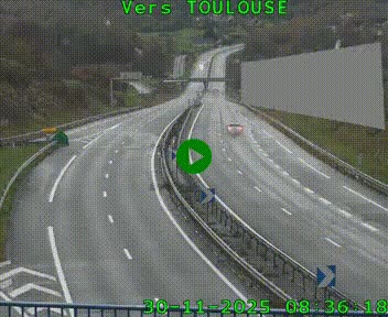 Caméra routière sur l'autoroute A20 à Noailles, en périphérie de Brive-la-Gaillarde. Vue orientée vers Toulouse