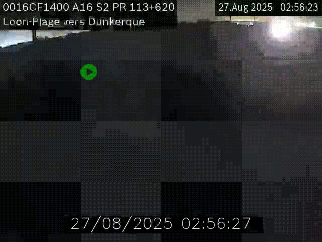Webcam autoroute A16 à hauteur de Loon-Plage. Vue orientée vers Dunkerque et la Belgique.