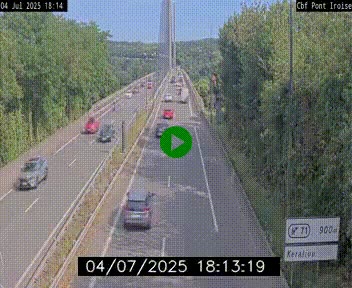 Webcam sur la N165 après le Pont de l'Iroise, à l'entrée de Brest