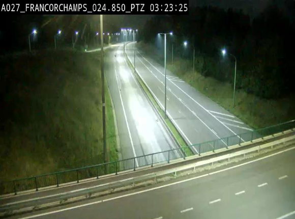 Webcam E42 (A27) dans les Ardennes à Francorchamps, à proximité du circuit de Spa. Vue orientée vers Liège