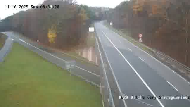 Webcam sur la D620, sur le contournement de Bitche. Vue orientée vers Sarreguemines