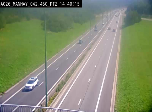 Webcam autoroute A26/E25 à hauteur de Manhay, à la jonction avec la N651 en direction de Liège - BK 42.4