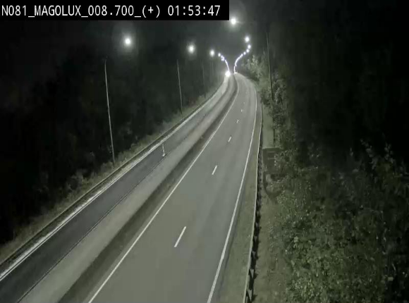 Webcam sur la N81 (E411) à hauteur de la jonction avec la N883. Vue orientée vers Longwy
