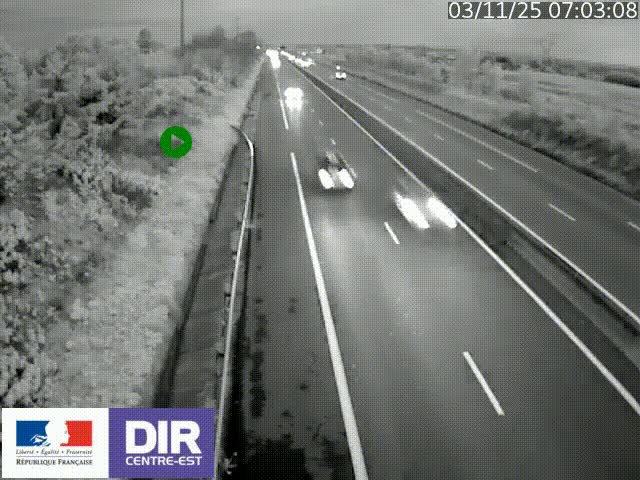 Webcam sur le contournement de Valence, sur la Nationale 7, à la jonction avec la N532, caméra orientée vers Grenoble