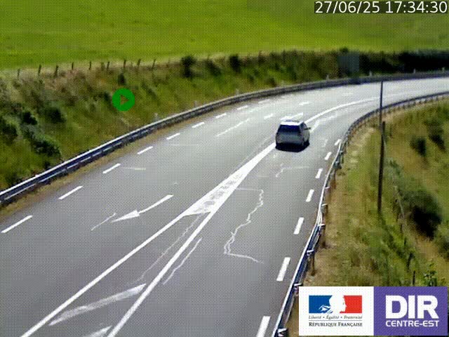 Webcam sur le col Pin Bouchain, vue orientée vers Roanne, en provenance de Lyon sur la nationale 7 (N7)