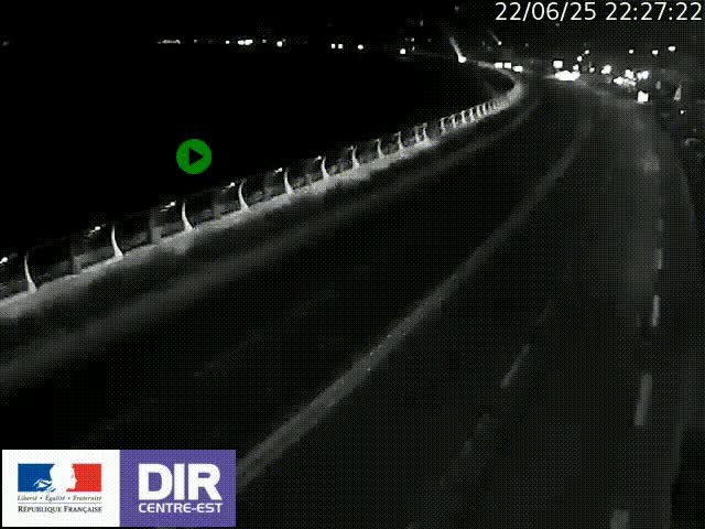 Webcam sur le quai Parjot à Vienne, aux Portes de Lyon, sur la Nationale 7, à la jonction avec le boulevard du Rhône-nord (D1407), caméra orientée vers Lyon
