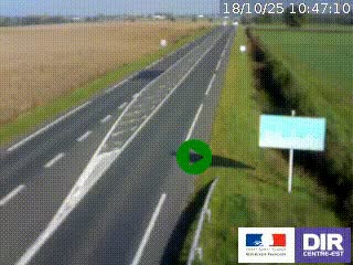 Webcam routière sur la RN7 à hauteur de Toulon-sur-Allier, entre Moulins et Vichy