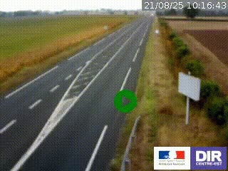 Webcam routière sur la RN7 à hauteur de Toulon-sur-Allier, entre Moulins et Vichy